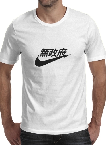  Air Anarchy Air Tokyo para Manga curta T-shirt homem em torno do pescoço