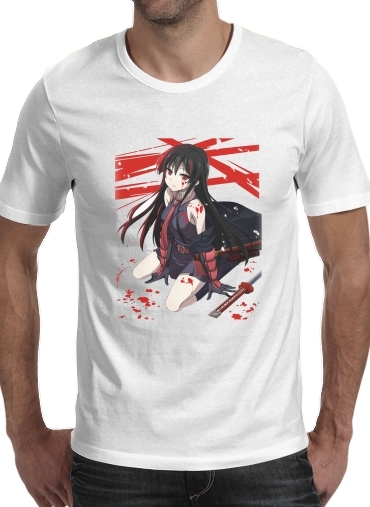 akame ga kill para Manga curta T-shirt homem em torno do pescoço