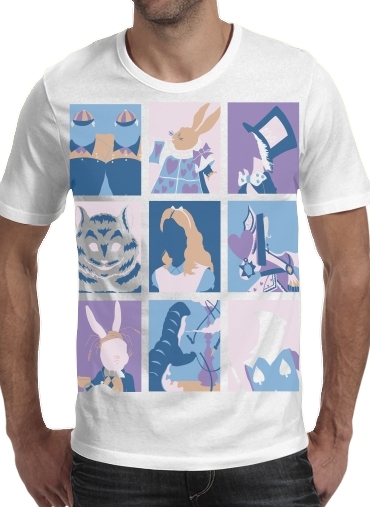  Alice pop para Manga curta T-shirt homem em torno do pescoço
