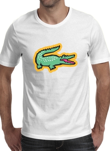  alligator crocodile lacoste para Manga curta T-shirt homem em torno do pescoço