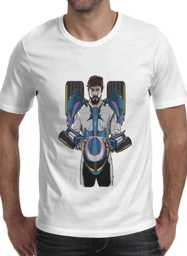  Alonso mechformer  racing driver  para Manga curta T-shirt homem em torno do pescoço