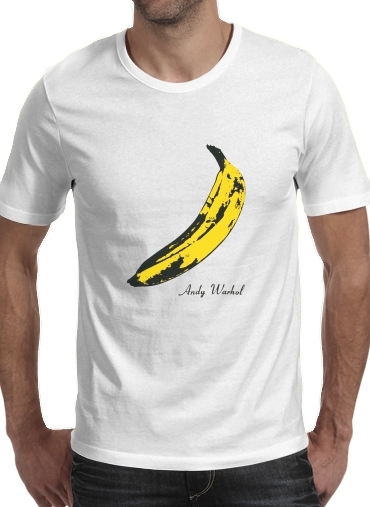 Andy Warhol Banana para Manga curta T-shirt homem em torno do pescoço
