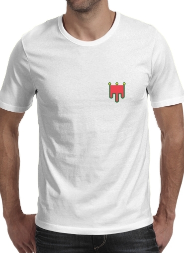  Auvergne para Manga curta T-shirt homem em torno do pescoço