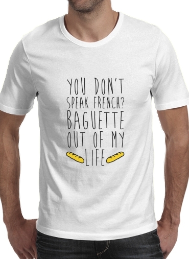  Baguette out of my life para Manga curta T-shirt homem em torno do pescoço