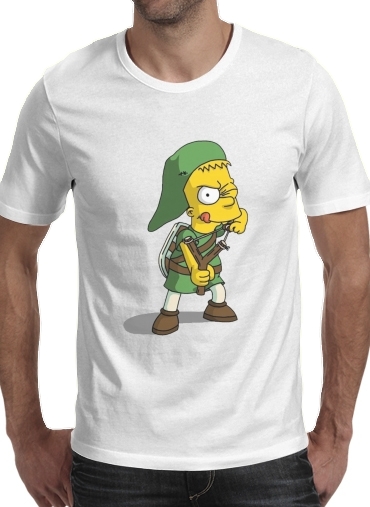  Bart X Link para Manga curta T-shirt homem em torno do pescoço