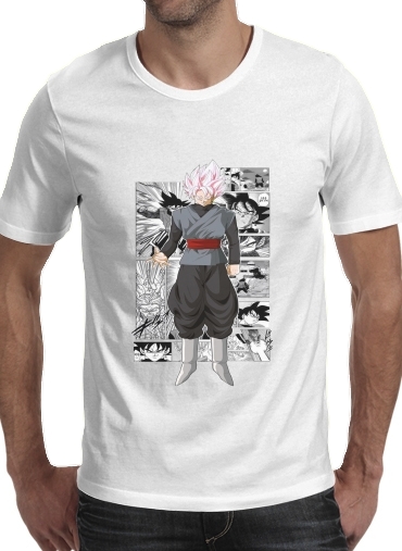  Black Goku Scan Art para Manga curta T-shirt homem em torno do pescoço