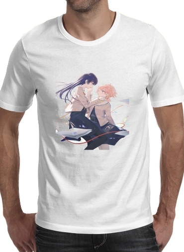  Bloom into you para Manga curta T-shirt homem em torno do pescoço