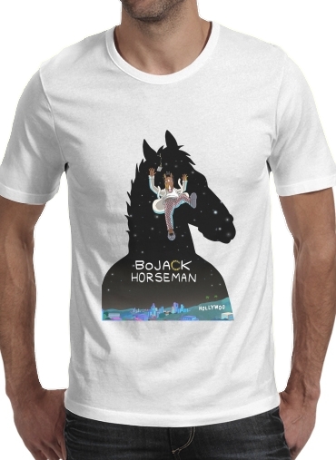  Bojack horseman fanart para Manga curta T-shirt homem em torno do pescoço