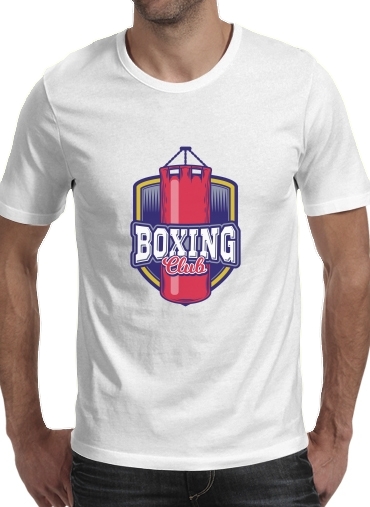  Boxing Club para Manga curta T-shirt homem em torno do pescoço