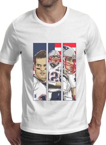  Brady Champion Super Bowl XLIX para Manga curta T-shirt homem em torno do pescoço