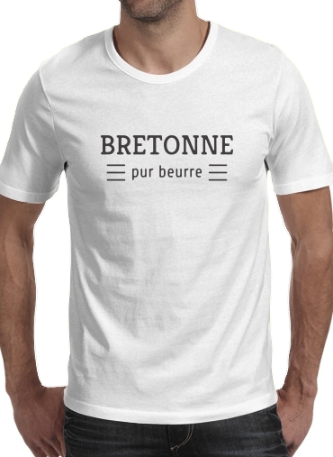  Bretonne pur beurre para Manga curta T-shirt homem em torno do pescoço