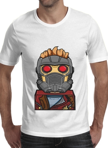  Bricks Star Lord para Manga curta T-shirt homem em torno do pescoço