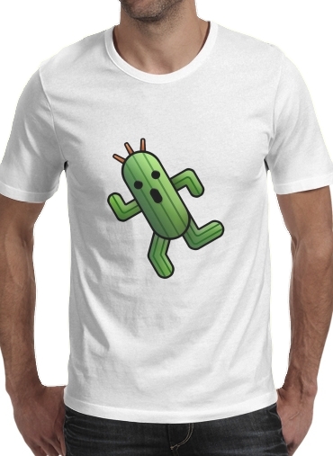 black- Cactaur le cactus para Manga curta T-shirt homem em torno do pescoço