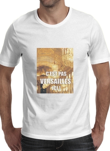 black- Cest pas Versailles ICI para Manga curta T-shirt homem em torno do pescoço