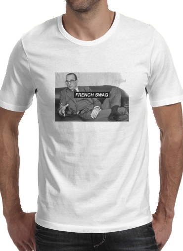  Chirac French Swag para Manga curta T-shirt homem em torno do pescoço
