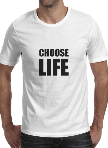  Choose Life para Manga curta T-shirt homem em torno do pescoço