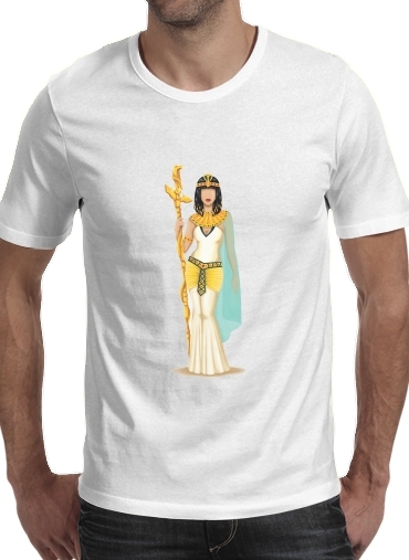  Cleopatra Egypt para Manga curta T-shirt homem em torno do pescoço