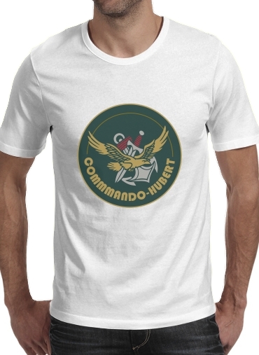  Commando Hubert para Manga curta T-shirt homem em torno do pescoço
