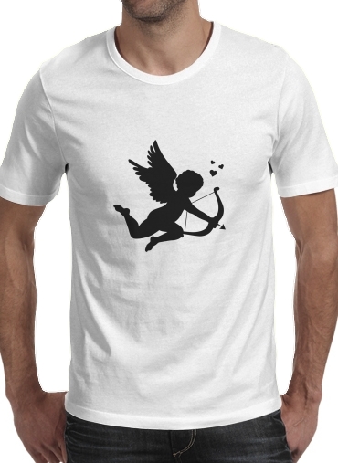  Cupidon Love Heart para Manga curta T-shirt homem em torno do pescoço
