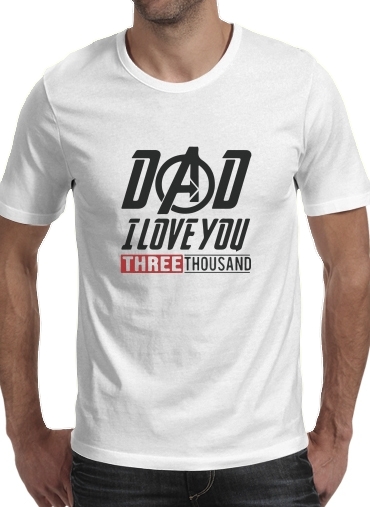  Dad i love you three thousand Avengers Endgame para Manga curta T-shirt homem em torno do pescoço