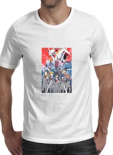  darling in the franxx para Manga curta T-shirt homem em torno do pescoço