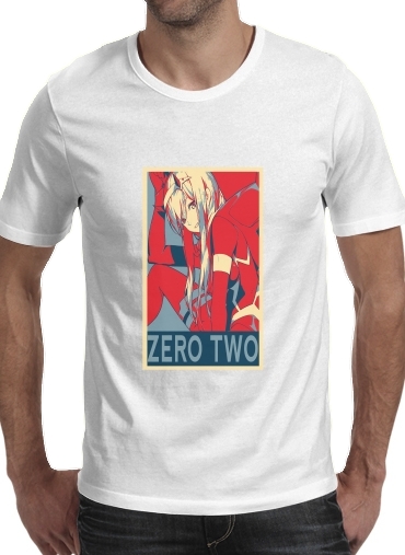  Darling Zero Two Propaganda para Manga curta T-shirt homem em torno do pescoço