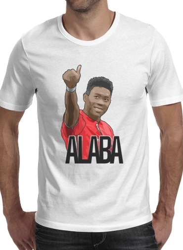  David Alaba Bayern para Manga curta T-shirt homem em torno do pescoço