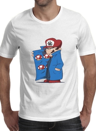 Dealer Mushroom Feat Wario para Manga curta T-shirt homem em torno do pescoço