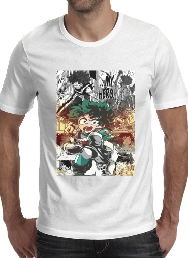  Deku One For All para Manga curta T-shirt homem em torno do pescoço