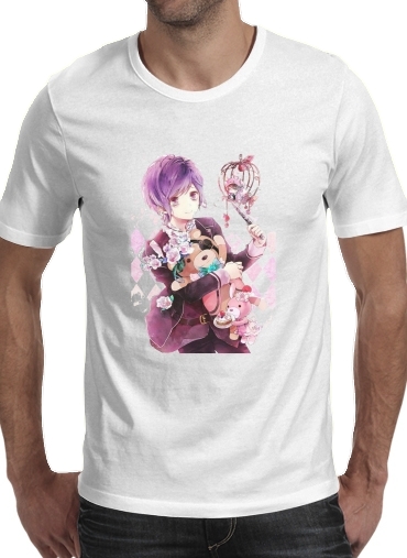  diabolik lovers kanato fanart para Manga curta T-shirt homem em torno do pescoço