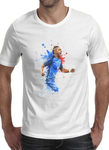  Dimitri Payet Fan Art France Team  para Manga curta T-shirt homem em torno do pescoço