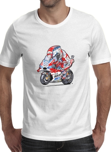  dovizioso moto gp para Manga curta T-shirt homem em torno do pescoço