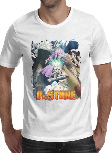  Dr Stone Season2 para Manga curta T-shirt homem em torno do pescoço