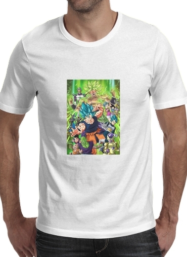black- Dragon Ball Super para Manga curta T-shirt homem em torno do pescoço