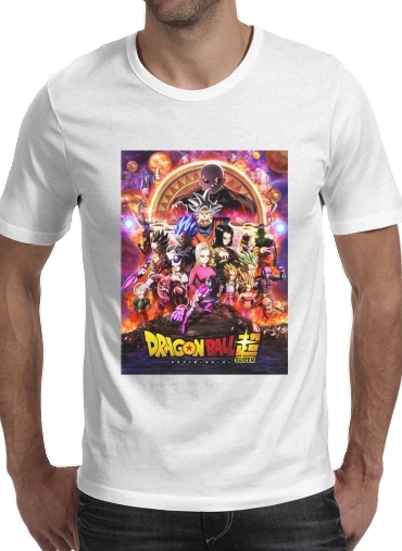  Dragon Ball X Avengers para Manga curta T-shirt homem em torno do pescoço