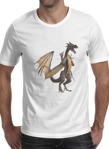  Dragon Land 2 para Manga curta T-shirt homem em torno do pescoço