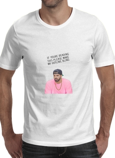  Drake Bling Bling para Manga curta T-shirt homem em torno do pescoço