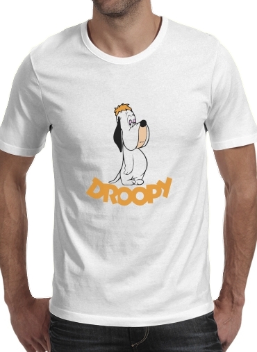  Droopy Doggy para Manga curta T-shirt homem em torno do pescoço