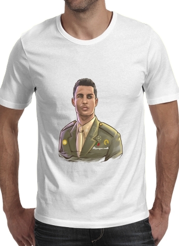  El Comandante CR7 para Manga curta T-shirt homem em torno do pescoço