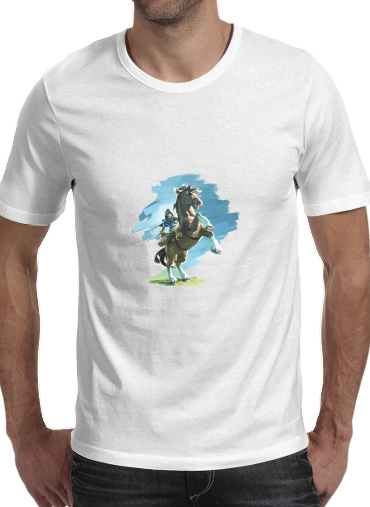  Epona Horse with Link para Manga curta T-shirt homem em torno do pescoço