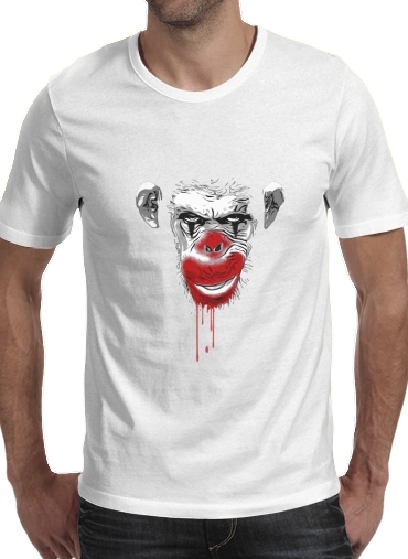  Evil Monkey Clown para Manga curta T-shirt homem em torno do pescoço
