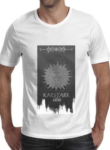  Flag House Karstark para Manga curta T-shirt homem em torno do pescoço