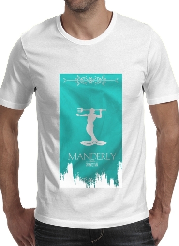  Flag House Manderly para Manga curta T-shirt homem em torno do pescoço
