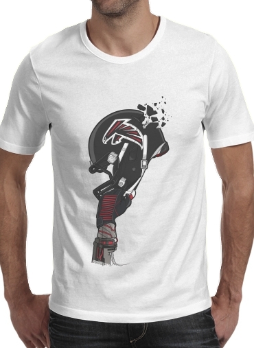  Football Helmets Atlanta para Manga curta T-shirt homem em torno do pescoço