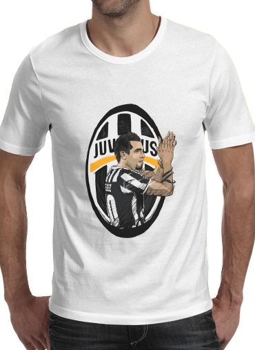  Football Stars: Carlos Tevez - Juventus para Manga curta T-shirt homem em torno do pescoço