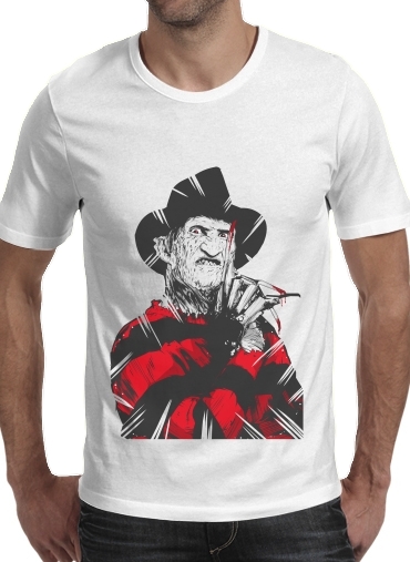  Freddy  para Manga curta T-shirt homem em torno do pescoço