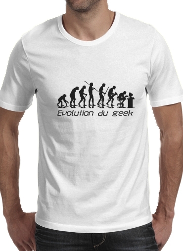  Geek Evolution para Manga curta T-shirt homem em torno do pescoço