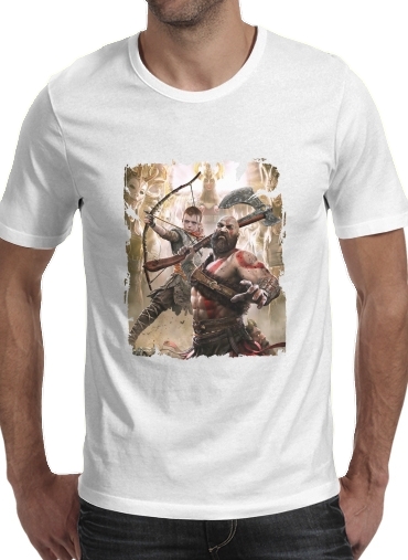  God Of war para Manga curta T-shirt homem em torno do pescoço
