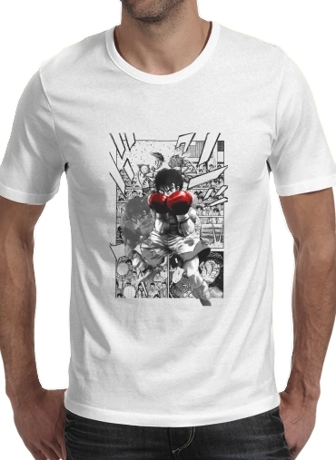  Hajime No Ippo Defense para Manga curta T-shirt homem em torno do pescoço