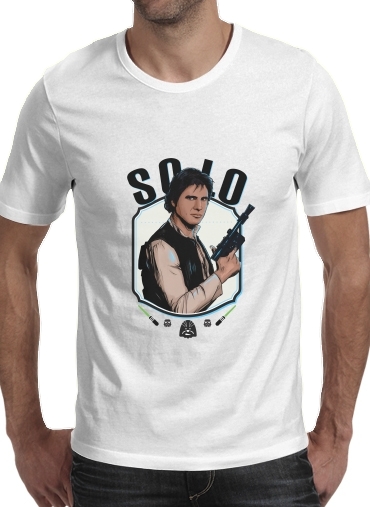  Han Solo from Star Wars  para Manga curta T-shirt homem em torno do pescoço